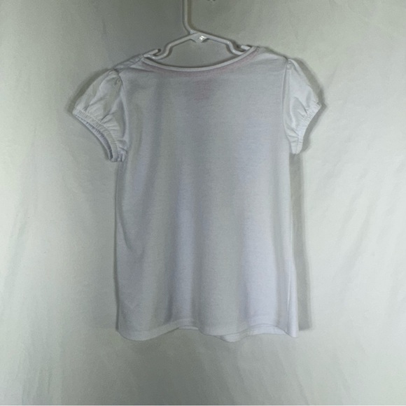 Isaac Mizrahi Girl’s Sequins Strawberry Short Puff Sleeve White Tee - Picture 3 of 5
